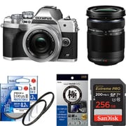 【安心セット】 [「オリンパス OM-D E-M10 Mark IV EZダブルズームキット SLV」+「メモリー256GB」+「保護フィルター2枚」+「液晶フィルム」]