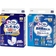 「ライフリー ズレずに安心 紙パンツ専用 尿とりパッド 夜用 42枚 4回吸収 」+「ライフリー リハビリパンツ L 22枚 」セット