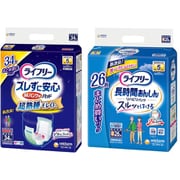 「ライフリー ズレずに安心 紙パンツ専用 尿とりパッド 夜用スーパー 34枚 5回吸収 」+「ライフリー リハビリパンツ S 26枚 」セット