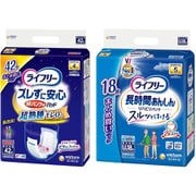 「ライフリー ズレずに安心 紙パンツ専用 尿とりパッド 夜用 42枚 4回吸収 」+「ライフリー リハビリパンツ LL 18枚 」セット
