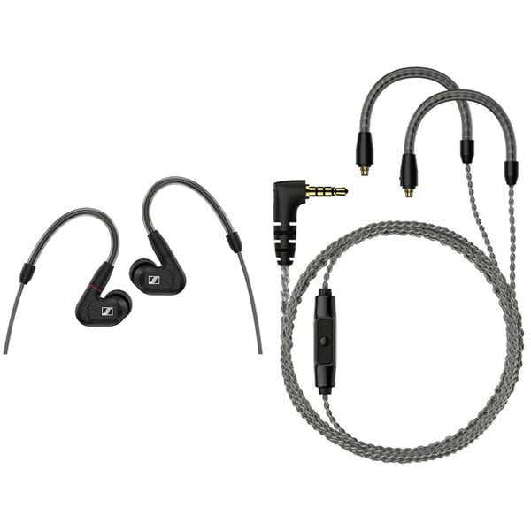 【期間限定 ゼンハイザーお買い得セット】 [「ゼンハイザー IE-300 有線イヤホン カナル型 φ3.5mm ステレオミニプラグ ブラック」+「700259 MMCX MICROPHONE CABLE 3.5MM PL IEシリーズ用 ブレードケーブル リモコン付き 3.5mm」]