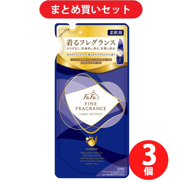 【まとめ買い割引】ファインフレグランス オム クリスタルムスクの香り 詰替 500ml [柔軟剤] ×3個セット