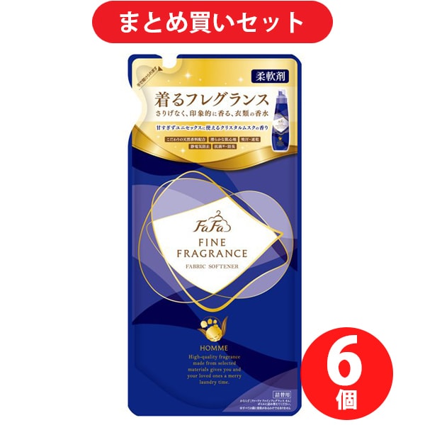 【まとめ買い割引】ファインフレグランス オム クリスタルムスクの香り 詰替 500ml [柔軟剤] ×6個セット