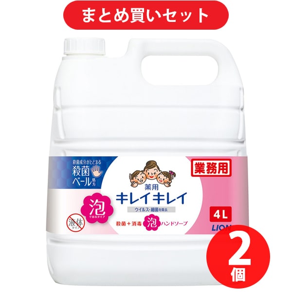 【まとめ買い割引】キレイキレイ 薬用泡ハンドソープ　シトラスフルーティの香り つめかえ用 業務用 4L [ハンドソープ] ×2個セット