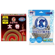 【サマーセールFINAL お買い得セット】「金鳥の渦巻 ハエにも効く太巻 10巻」+「金鳥 吊り下げ式かとり線香皿」セット