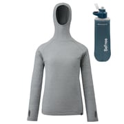 【お買い得セット】ミレー ワッフルウールフーディ HEATHER GREY（N4809） M-Lサイズ（日本：L-XLサイズ） ＆ KATADYN ビーフリーAC 0.5L ブルー セット [レディース カットソー ＆ 浄水器]