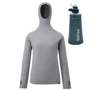 【お買い得セット】ミレー ワッフルウールフーディ HEATHER GREY（N4809） M-Lサイズ（日本：L-XLサイズ） ＆ KATADYN ビーフリーAC 1L ブルー セット [レディース カットソー ＆ 浄水器]