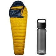 【お買い得セット】ISUKA エアドライト480 マスタード ＆ YETI ヨンダー750mlウォーターボトルウィズチャグキャップ チャコール セット [ダウンシュラフ スリーシーズン用 ＆ プラスチックボトル 750ml]