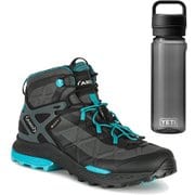 【お買い得セット】アク ロケットミッド DFS GTX BLACK/TURQUOISE（253） UK7(26cm) ＆ YETI ヨンダー750mlウォーターボトルウィズチャグキャップ チャコール セット [レディース ハイキングシューズ ＆ プラスチックボトル 750ml]
