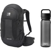 【お買い得セット】Karrimor ランクス25 Black（9000） ＆ YETI ヨンダー750mlウォーターボトルウィズチャグキャップ シーフォーム セット [ザック 25L ＆ プラスチックボトル 750ml]