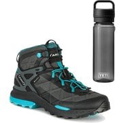 【お買い得セット】アク ロケットミッド DFS GTX BLACK/TURQUOISE（253） UK3(22cm) ＆ YETI ヨンダー750mlウォーターボトルウィズチャグキャップ シーフォーム セット [レディース ハイキングシューズ ＆ プラスチックボトル 750ml]