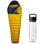 【お買い得セット】ISUKA エアドライト480 マスタード ＆ YETI ヨンダー750mlウォーターボトルウィズチャグキャップ クリア セット [ダウンシュラフ スリーシーズン用 ＆ プラスチックボトル 750ml]