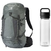 【お買い得セット】Karrimor ランクス28 Charcoal（1200） Sサイズ ＆ YETI ヨンダー750mlウォーターボトルウィズチャグキャップ クリア セット [ザック 28L ＆ プラスチックボトル 750ml]