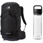【お買い得セット】Karrimor ランクス28 Black（9000） Mサイズ ＆ YETI ヨンダー750mlウォーターボトルウィズチャグキャップ クリア セット [ザック 28L ＆ プラスチックボトル 750ml]