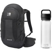 【お買い得セット】Karrimor ランクス25 Black（9000） ＆ YETI ヨンダー750mlウォーターボトルウィズチャグキャップ クリア セット [ザック 25L ＆ プラスチックボトル 750ml]