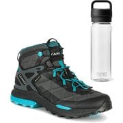 【お買い得セット】アク ロケットミッド DFS GTX BLACK/TURQUOISE（253） UK5.5(24.5cm) ＆ YETI ヨンダー750mlウォーターボトルウィズチャグキャップ クリア セット [レディース ハイキングシューズ ＆ プラスチックボトル 750ml]