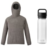 【お買い得セット】ミレー スルーウォームフーディ CASTELROCK（N3721） XSサイズ（日本：Sサイズ） ＆ YETI ヨンダー750mlウォーターボトルウィズチャグキャップ クリア セット [ユニセックス フリース ＆ プラスチックボトル 750ml]