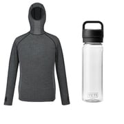【お買い得セット】ミレー ワッフルウールフーディ BLACK-NOIR（N0247） XS-Sサイズ（日本：S-Mサイズ） ＆ YETI ヨンダー750mlウォーターボトルウィズチャグキャップ クリア セット [メンズ カットソー ＆ プラスチックボトル 750ml]