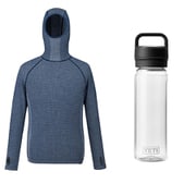 【お買い得セット】ミレー ワッフルウールフーディ SAPHIR（N7317） XS-Sサイズ（日本：S-Mサイズ） ＆ YETI ヨンダー750mlウォーターボトルウィズチャグキャップ クリア セット [メンズ カットソー ＆ プラスチックボトル 750ml]