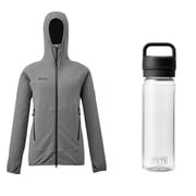 【お買い得セット】ミレー ドライグリッドフーディ SMOKED PEARL（N4048） Lサイズ（日本：XLサイズ） ＆ YETI ヨンダー750mlウォーターボトルウィズチャグキャップ クリア セット [レディース フリース ＆ プラスチックボトル 750ml]