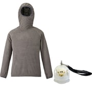 【お買い得セット】ミレー スルーウォームフーディ CASTELROCK（N3721） Mサイズ（日本：Lサイズ） ＆ 東京ベル 森の鈴 Pico カバー付き クリアー/ゴールド セット [ユニセックス フリース ＆ 熊鈴 熊よけ鈴]