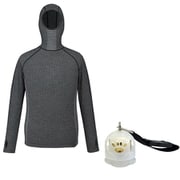 【お買い得セット】ミレー ワッフルウールフーディ BLACK-NOIR（N0247） XS-Sサイズ（日本：S-Mサイズ） ＆ 東京ベル 森の鈴 Pico カバー付き クリアー/ゴールド セット [メンズ カットソー ＆ 熊鈴 熊よけ鈴]