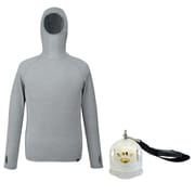 【お買い得セット】ミレー ワッフルウールフーディ HEATHER GREY（N4809） XS-Sサイズ（日本：S-Mサイズ） ＆ 東京ベル 森の鈴 Pico カバー付き クリアー/ゴールド セット [メンズ カットソー ＆ 熊鈴 熊よけ鈴]
