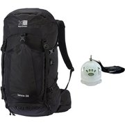 【お買い得セット】Karrimor ランクス28 Black（9000） Mサイズ ＆ 東京ベル 森の鈴 Pico カバー付き クリアー/グリーン セット [ザック 28L ＆ 熊鈴 熊よけ鈴]