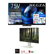 大画面テレビお買い得セット [レグザ 75V型 4K液晶テレビ MiniLED＋量子ドット 倍速対応 レグザインテリジェンス/タイムシフトマシン対応 75Z875R ＋ イコールズ 壁寄せテレビスタンド WALL V4 フロアタイプ サテンホワイト WLTVJ5111]