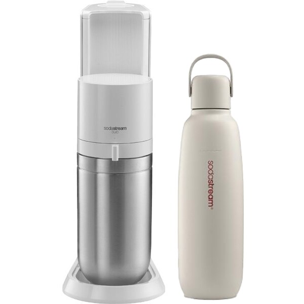 【まとめ買い割引】ソーダストリーム 炭酸水メーカー ＋ 炭酸飲料対応ステンレスボトルセット [DUO（デュオ） スターターキット ホワイト SSM1105 ＋ SSB0090]