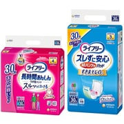 「ライフリー 長時間あんしん うす型パンツ M 30枚 大人用おむつ パンツタイプ」+「ライフリー ズレずに安心 紙パンツ用パッド 長時間用 30枚 中度パッド」セット