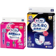 「ライフリー 長時間あんしん うす型パンツ M 30枚 大人用おむつ パンツタイプ」+「ライフリー ズレずに安心 紙パンツ専用尿とりパッド 夜用 4回吸収 42枚 中度パッド」セット