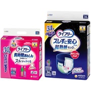「ライフリー 長時間あんしん うす型パンツ M 30枚 大人用おむつ パンツタイプ」+「ライフリー ズレずに安心 紙パンツ専用尿とりパッド 夜用スーパー 5回吸収 34枚 中度パッド」セット
