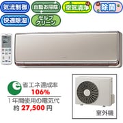 空清・気流・お掃除エアコン(14畳・200V対応) シャンパンゴールド ミストでうるおい ステンレス・クリーン 白くまくん RAS-X40Y2-N