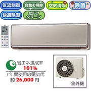 空清・気流・お掃除エアコン(12畳) シャンパンゴールド ミストでうるおい ステンレス・クリーン 白くまくん RAS-X36Y-N