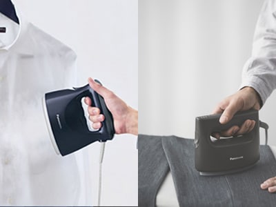 シワ取りも折り目つけもできる「プレス兼用タイプ 衣類スチーマー」