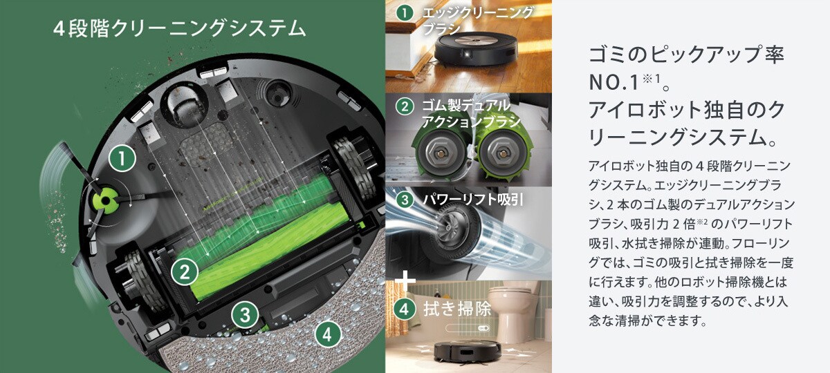 Roomba combo j9+ 4段階クリーニングシステム >