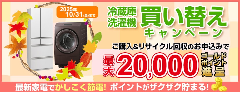 最新家電でかしこく節電！冷蔵庫・洗濯機 節電家電買い替えキャンペーン