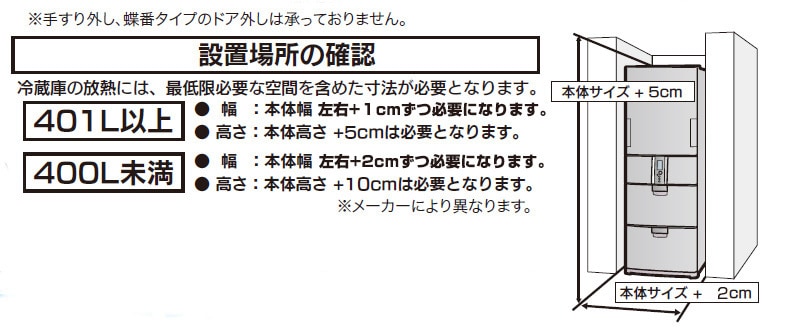 ヨドバシ.com - 冷蔵庫・ワインセラーの設置