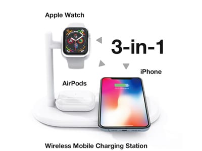 ワイヤレス充電対応のスマートウォッチやイヤホンなど使っている場合は便利な2in1、3in1のワイヤレス充電器