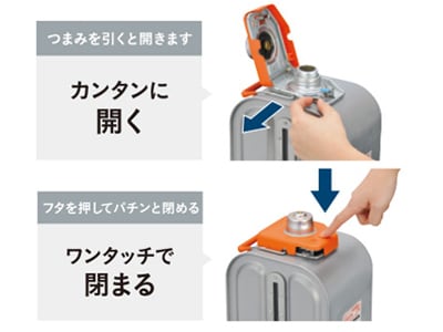給油タンクのキャップはワンタッチで開けられると便利