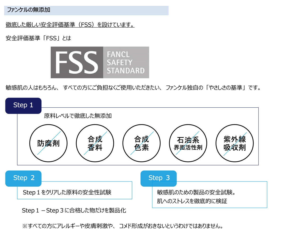 ファンケルの安全基準 FSS