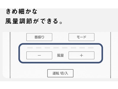きめ細やかな風量調整ができるDCモーター扇風機