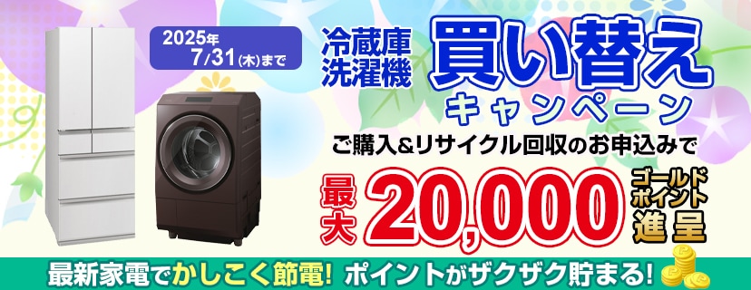 最新家電でかしこく節電！冷蔵庫・洗濯機 節電家電買い替えキャンペーン